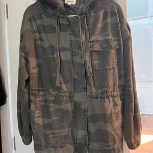Splendid Camo Lightweight Utility Jacket w/ Hood